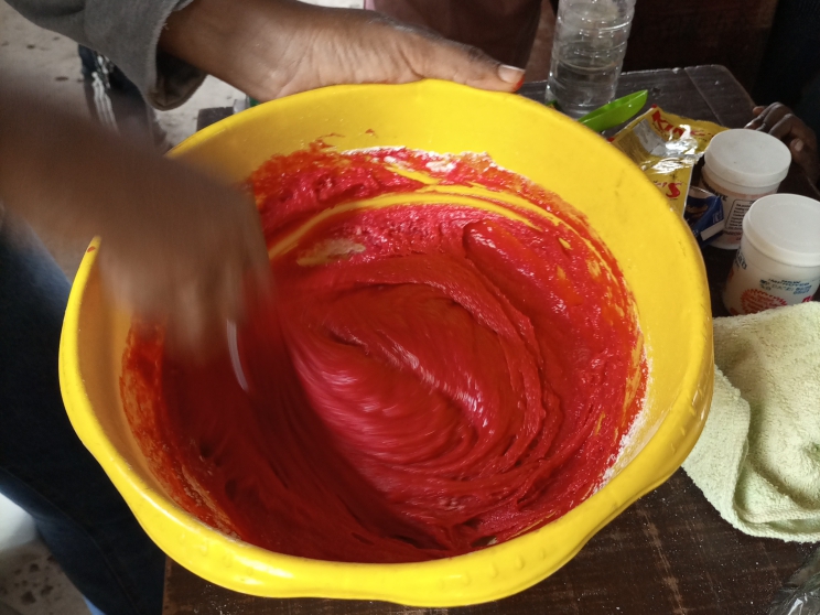Red velvet cake making 