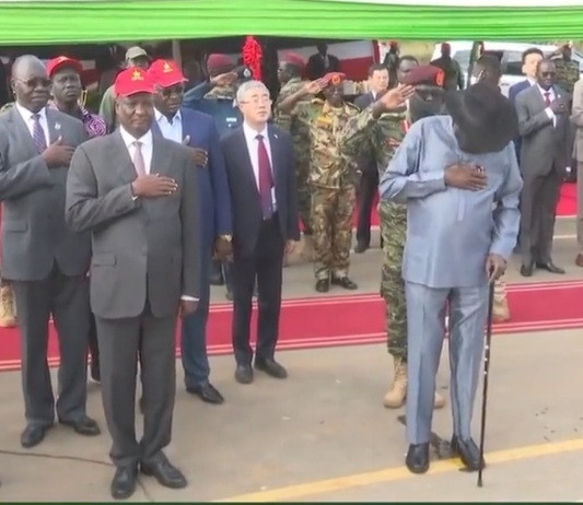 South Sudan President Salva Kiir Mayardit, 71, Wets Himself While Reciting National Anthem