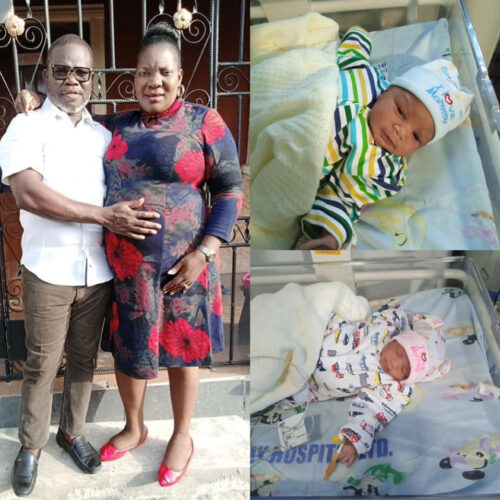 Double Blessings! After 21 Years Of Marriage, Nigerian Couple Welcomes Twins